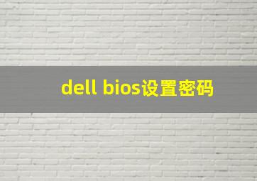 dell bios设置密码