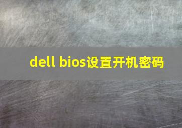 dell bios设置开机密码