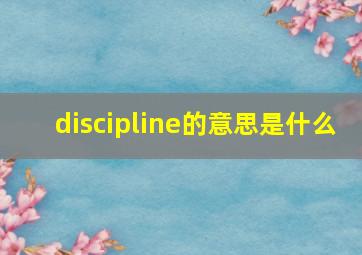 discipline的意思是什么