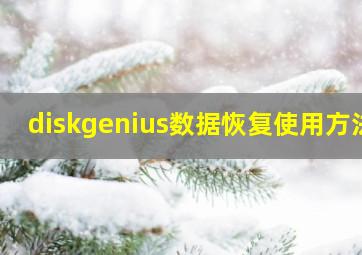 diskgenius数据恢复使用方法