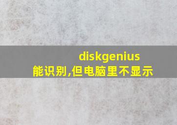 diskgenius能识别,但电脑里不显示