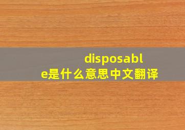 disposable是什么意思中文翻译