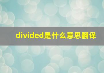 divided是什么意思翻译