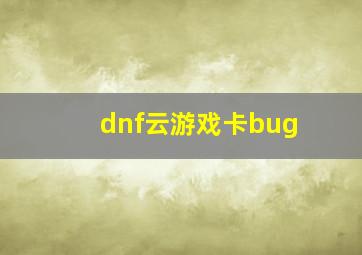 dnf云游戏卡bug