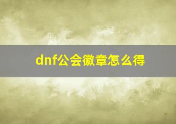 dnf公会徽章怎么得