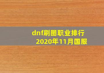 dnf刷图职业排行2020年11月国服