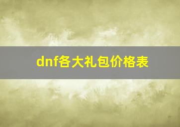 dnf各大礼包价格表