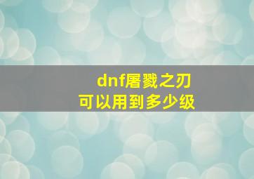 dnf屠戮之刃可以用到多少级