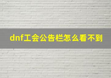 dnf工会公告栏怎么看不到