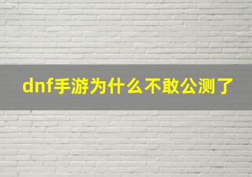 dnf手游为什么不敢公测了