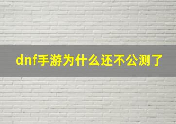 dnf手游为什么还不公测了