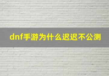 dnf手游为什么迟迟不公测