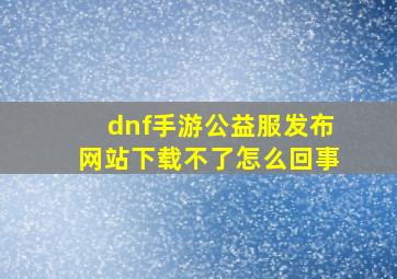 dnf手游公益服发布网站下载不了怎么回事