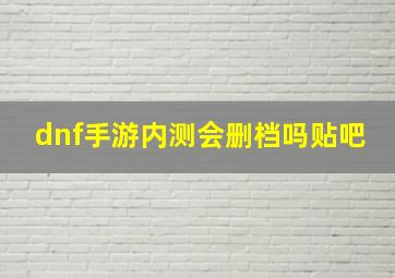 dnf手游内测会删档吗贴吧