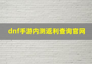 dnf手游内测返利查询官网