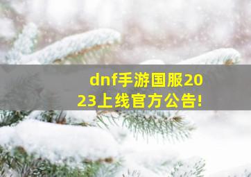 dnf手游国服2023上线官方公告!