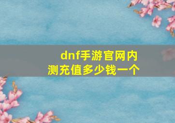 dnf手游官网内测充值多少钱一个