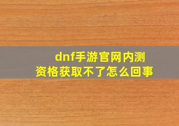 dnf手游官网内测资格获取不了怎么回事