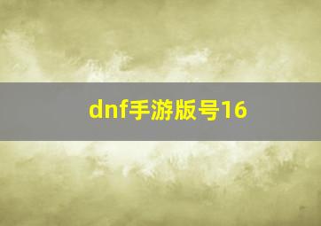 dnf手游版号16+