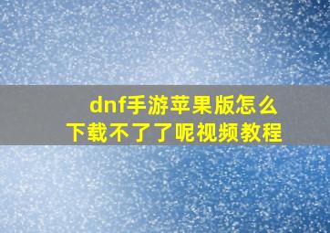 dnf手游苹果版怎么下载不了了呢视频教程