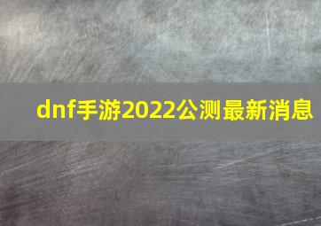 dnf手游2022公测最新消息