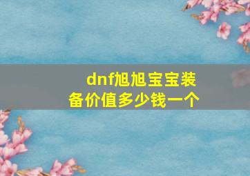 dnf旭旭宝宝装备价值多少钱一个