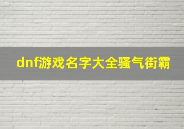 dnf游戏名字大全骚气街霸