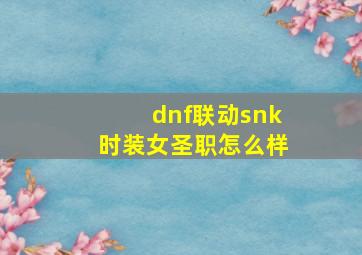 dnf联动snk时装女圣职怎么样