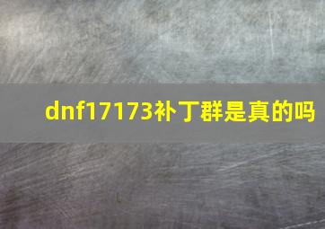 dnf17173补丁群是真的吗