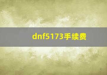 dnf5173手续费