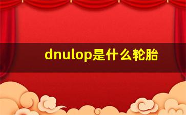 dnulop是什么轮胎