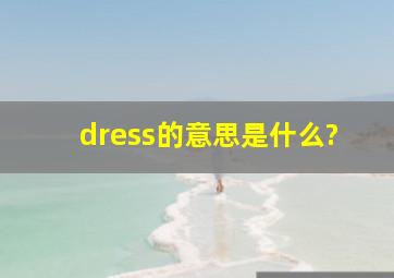 dress的意思是什么?