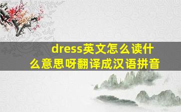 dress英文怎么读什么意思呀翻译成汉语拼音