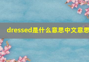 dressed是什么意思中文意思