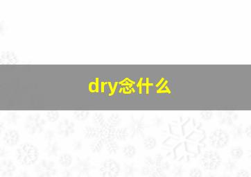 dry念什么