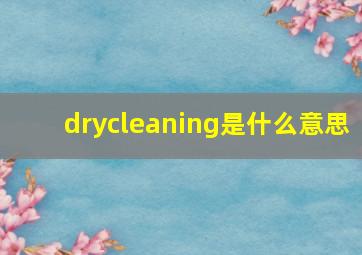 drycleaning是什么意思