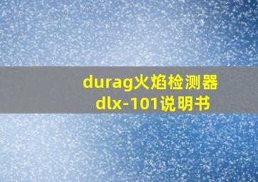 durag火焰检测器dlx-101说明书