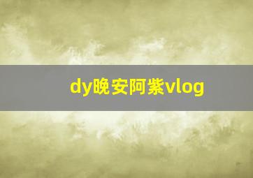 dy晚安阿紫vlog