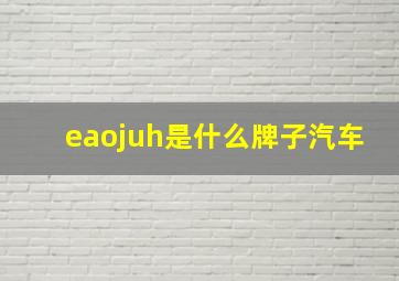 eaojuh是什么牌子汽车