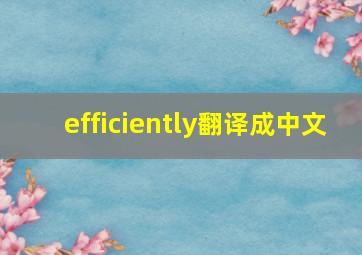 efficiently翻译成中文