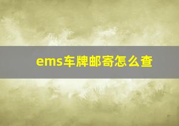 ems车牌邮寄怎么查