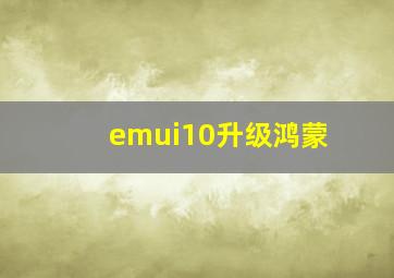 emui10升级鸿蒙