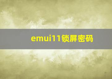 emui11锁屏密码