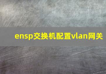 ensp交换机配置vlan网关