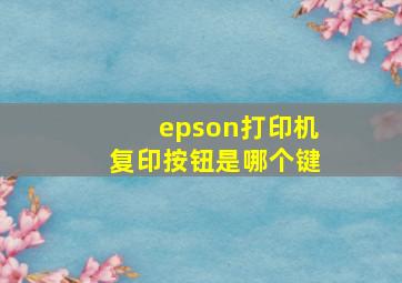 epson打印机复印按钮是哪个键