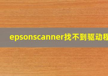 epsonscanner找不到驱动程序