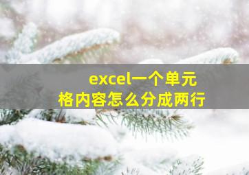 excel一个单元格内容怎么分成两行