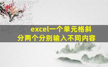 excel一个单元格斜分两个分别输入不同内容