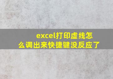 excel打印虚线怎么调出来快捷键没反应了