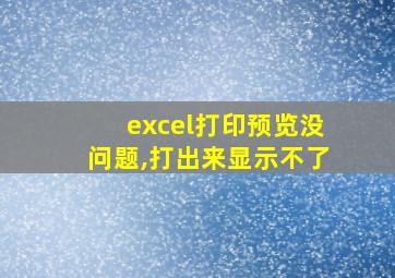 excel打印预览没问题,打出来显示不了